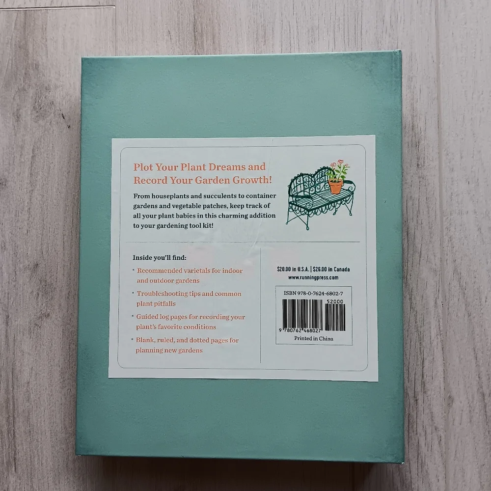 New I Love My Plants Gardening Journal Spiral Bound Sections Graphs Notes Info